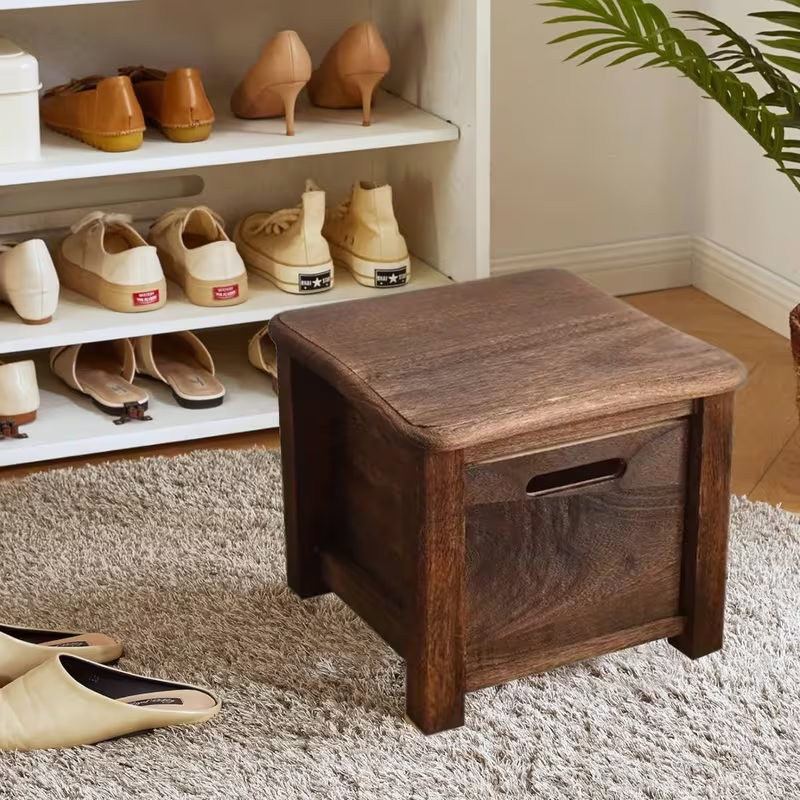 Ножный стул Османский с хранением, Османская коробка для хранения с ногами, Ванная стул с хранилищем, Универсальный стул для смены обуви с ящиком для хранения, для гостиной диван спальня вход 30x30x25cm