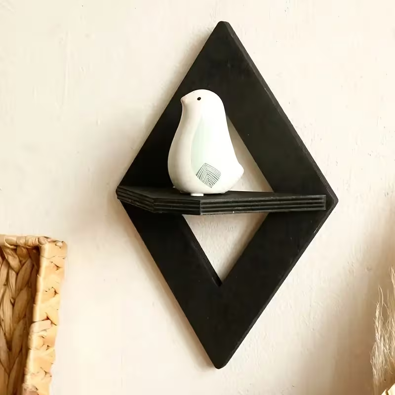 1 шт. Болеешанская вешалка – Минималистичная геометрическая настенная полка из искусственного дерева, подходит для декора, растений и мелких предметов – Экономичное хранение для гостиной, спальни, офиса (без акцента)