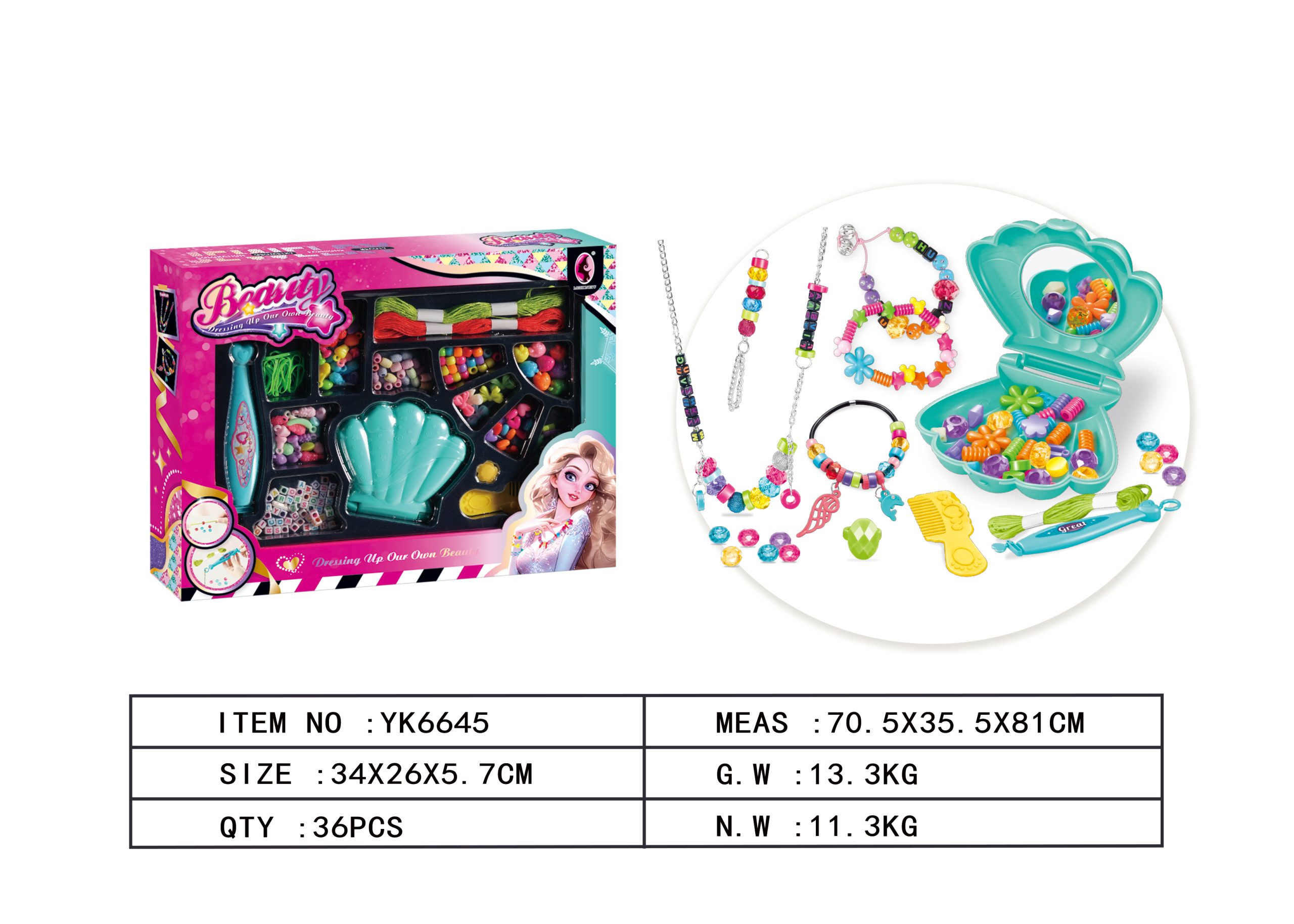 ракушкКоллекторбисербраслеукрашенDIY Три по цене одного_DIY Girl Ornament child kit toys_YK6645