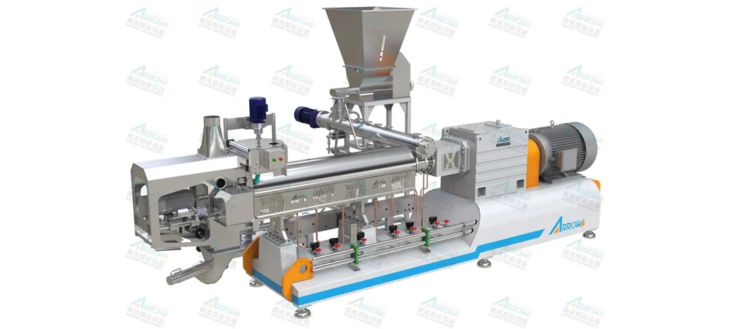 Двухшнековый экструдер для производства рыбных кормов