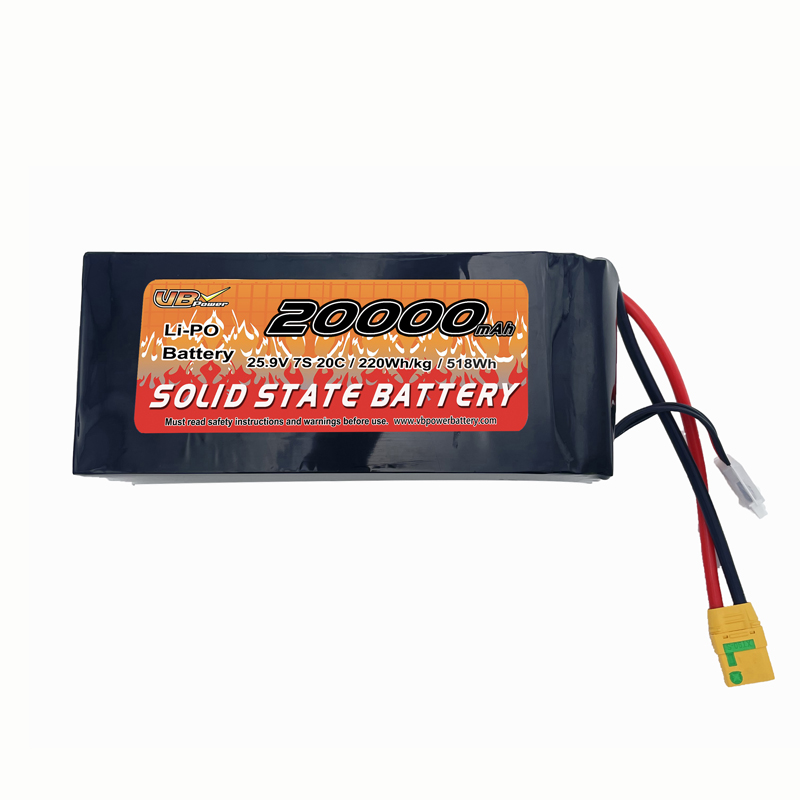 VBpower Твердотельный аккумулятор максимальной емкости 7S 20000mAh 25.9V Li-Po | Профессиональное решение для продолжительных миссий