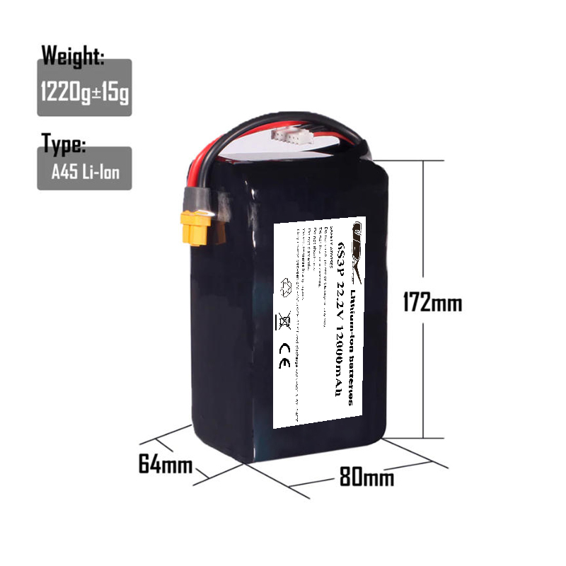 VBpower 21700 A45 12000 мАч 6S3P 22,2 В с XT60/XT90