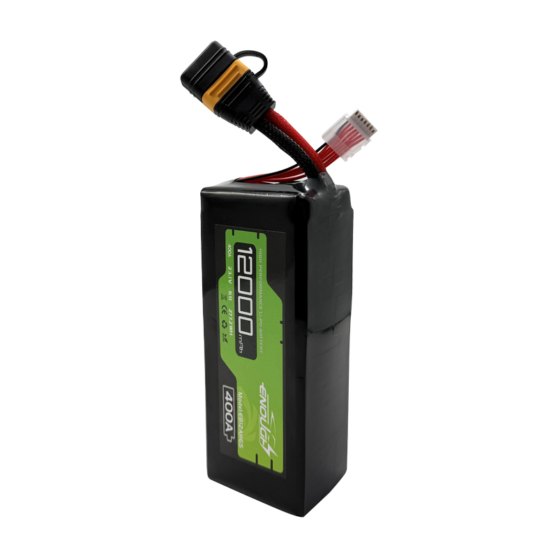 VBpower 12000 мАч 6S1P 23.1 В LiPo батарея с током 400 А для беспилотных летательных аппаратов (дронов), размер 59×70×180 мм.