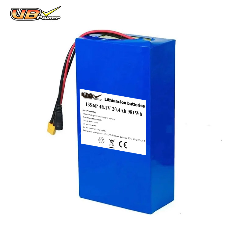 Vbpower Литий‑ионный аккумулятор 48 В 20,4 А·ч 13S6P с защитой BMS для электровелосипедов и электросамокатов, возможна кастомизация размеров