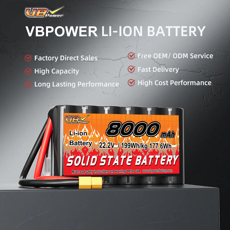 VBpower 22.2В 8000мА·ч 21700 Высокомощная аккумуляторная батарея
