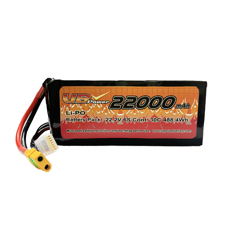VBpower 6S 22.2В 22000мА·ч 30C LiPO аккумуляторная батарея с разъемом XT90
