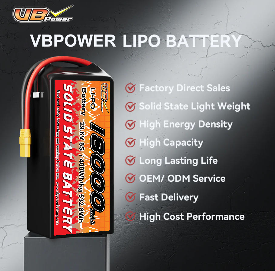 VBpower 18000мА·ч Высокоэнергетическая твердотельная батарея для дронов, мультироторных БПЛА и VTOL (вертикальный взлёт и посадка), картографирования