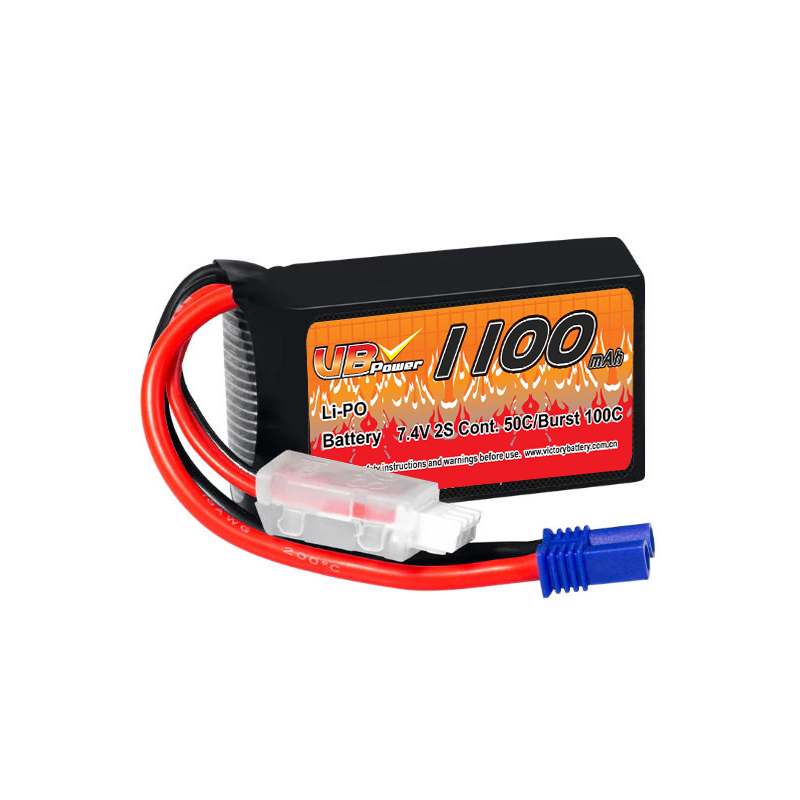 VBpower 2S 1100 мАч LiPO Аккумулятор с разъёмом EC2: для Losi Mini-B, Mini-T 2.0, JRX2
