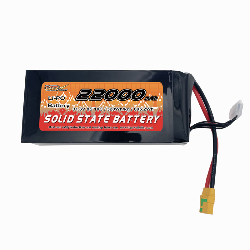 VBpower Высокоэнергетический Твердотельный Аккумулятор 8S 22000mAh 31.6V Литий-полимерный твердотельный аккумулятор для дронов, БПЛА, электрических самолетов вертикального взлета и посадки (eVTOL), роботов AGV