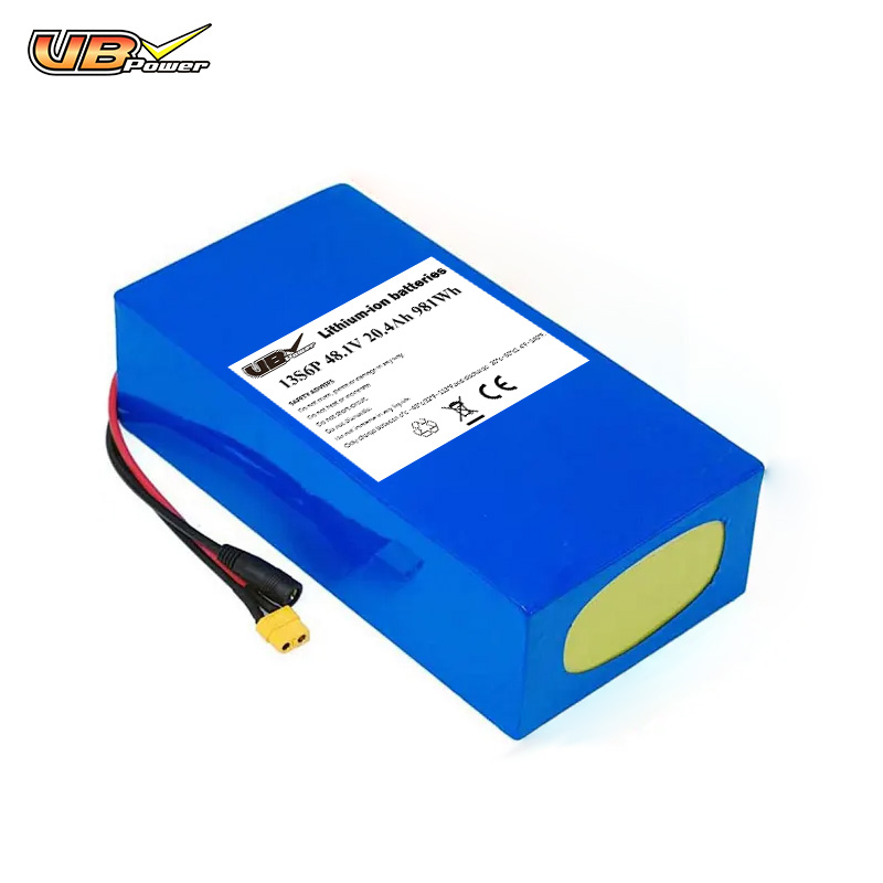 Vbpower Литий‑ионный аккумулятор 48 В 20,4 А·ч 13S6P с защитой BMS для электровелосипедов и электросамокатов, возможна кастомизация размеров