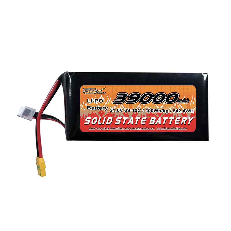 VBpower 39000mAh 21.6V 6S 10C Твердотельный аккумулятор для дронов. Высокоскоростной Липо-аккумулятор с высокой плотностью энергии для дронов FPV, БПЛА, eVTol, AGV-роботов.
