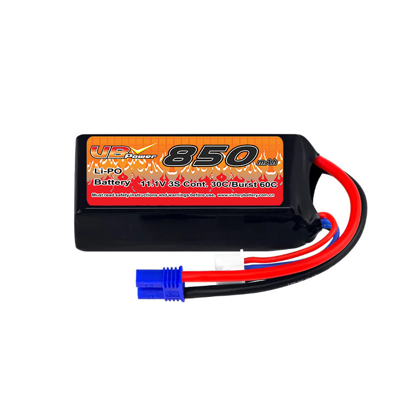 VBpower 3S 11.1В 850мА·ч 30C Литий-полимерный аккумулятор с разъемом EC2