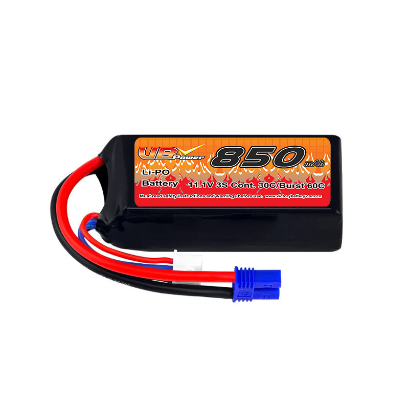 VBpower 3S 11.1В 850мА·ч 30C Литий-полимерный аккумулятор с разъемом EC2