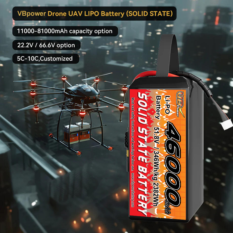 VBpower Твердотельный аккумулятор высокой плотности энергии 46000 мА·ч, 51,8 В, для многороторных беспилотников ВПВ и аэросъемки