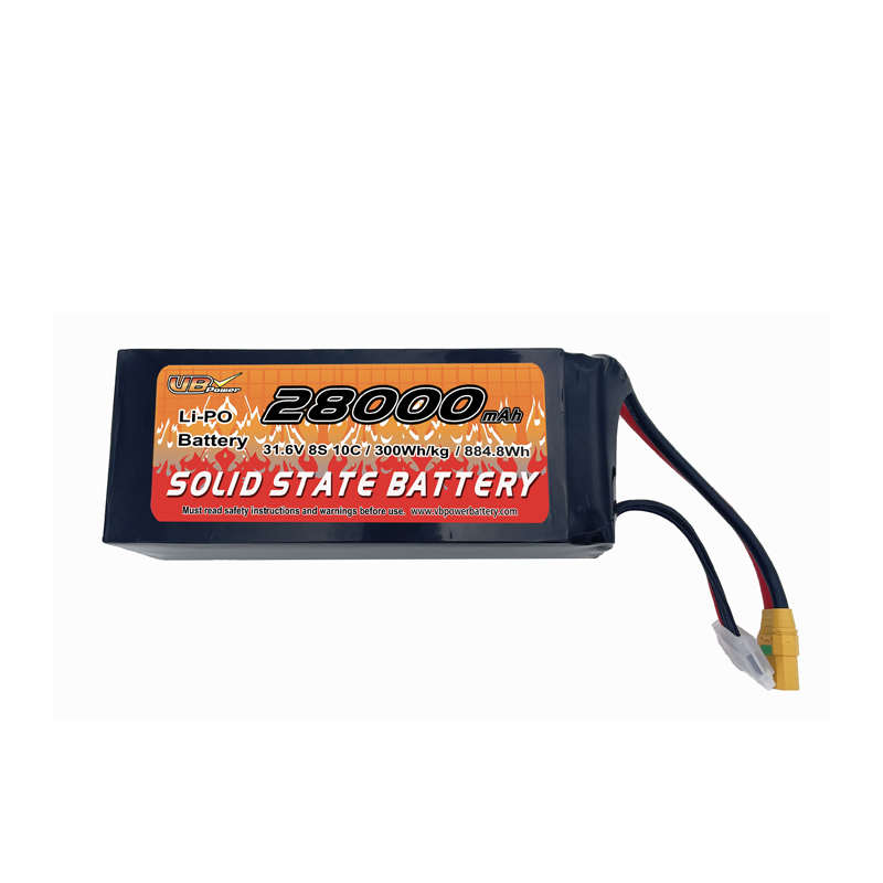 VBpower Аккумулятор для дронов 28000mAh 31.6V 10C Твердотельный Li-Po аккумулятор с высокой токоотдачей и энергоплотностью 8S конфигурация для БПЛА, eVTOL и AGV-роботов