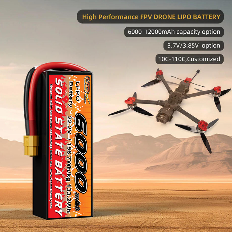 VBpower Аккумулятор LiPO 6000 мАч 22,2 В 6S 80C для FPV дрона