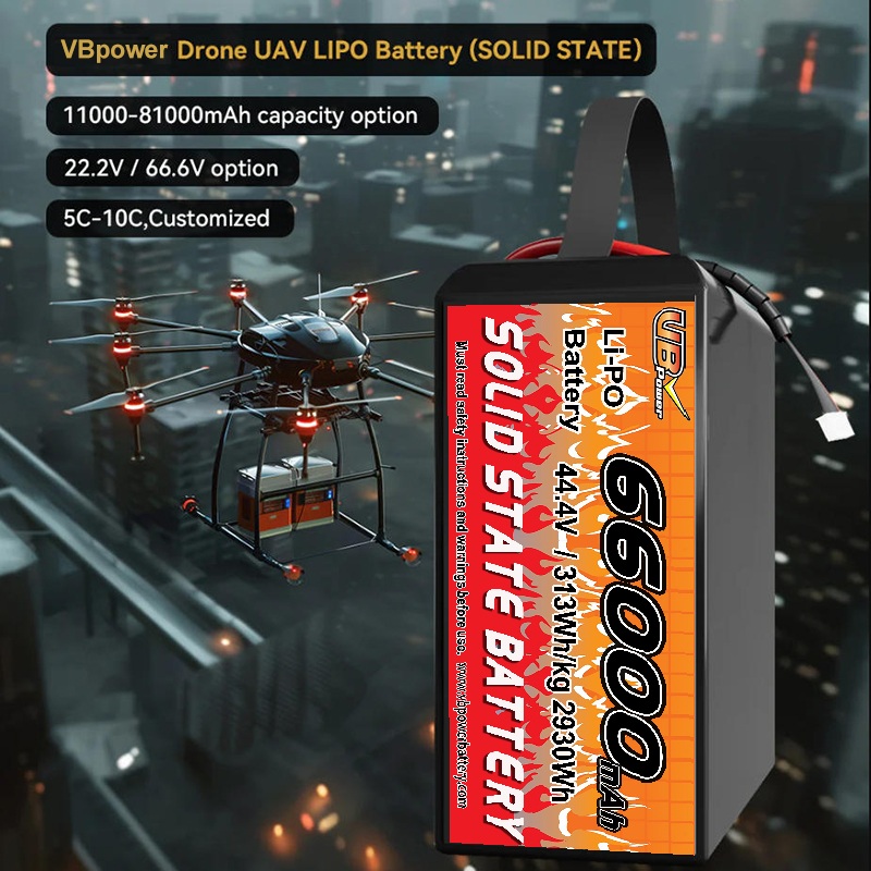 VBpower 66000 мА·ч 44,4 В 12S Высокоэнергетическая твердотельная аккумуляторная батарея для дронов, мультироторов, VTOL и картографирования