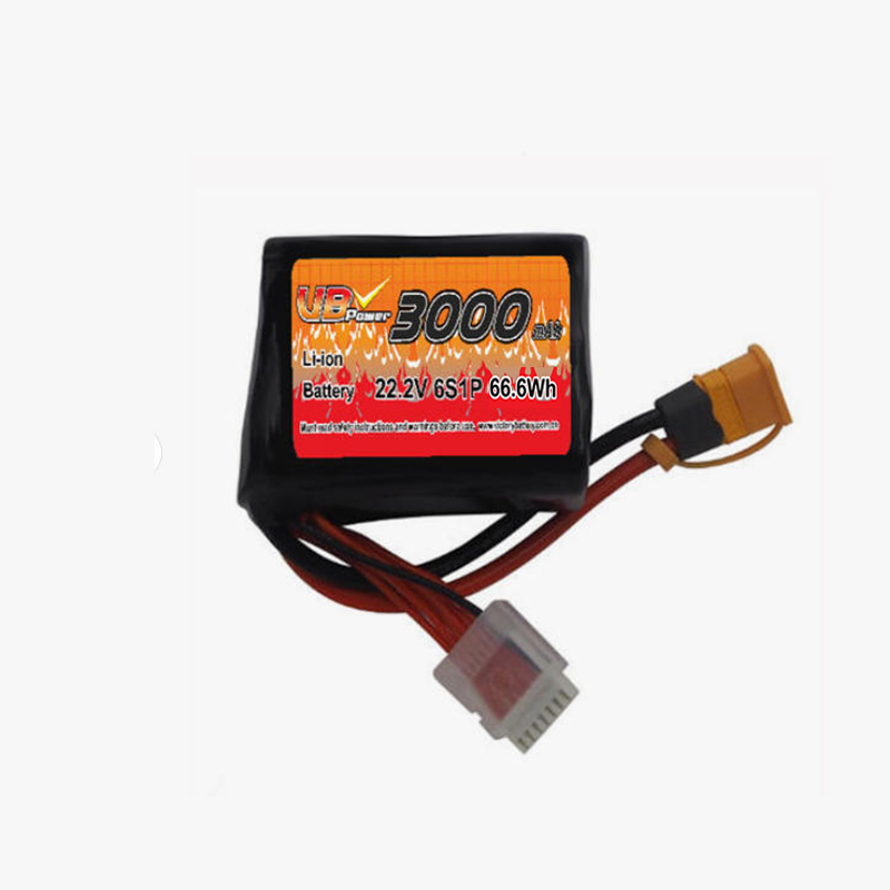 VBpower Аккумуляторная батарея 6S1P 22.2В 3000мА⋅ч для FPV дронов и БПЛА повышенной мощности, с разъемом AMASS XT60H-F