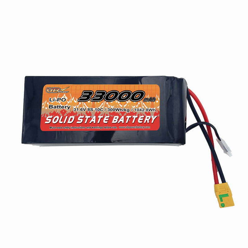 VBpower Высокоэнергетическая твердотельная батарея 8S 33000mAh 31.6V Литий-полимерный твердотельный аккумулятор для дронов БПЛА, AGV-роботов и eVTol.
