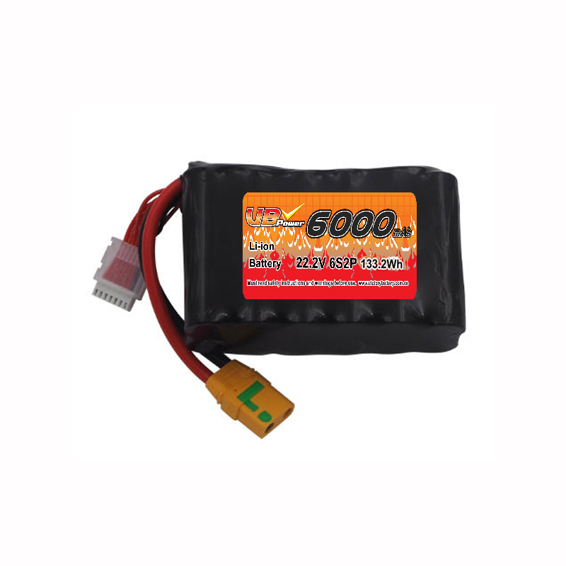 VBpower Аккумуляторная батарея 6S2P 22.2В 6000мАч 18650 для FPV дронов и БПЛА высокой мощности с коннектором AMASS XT90S-F
