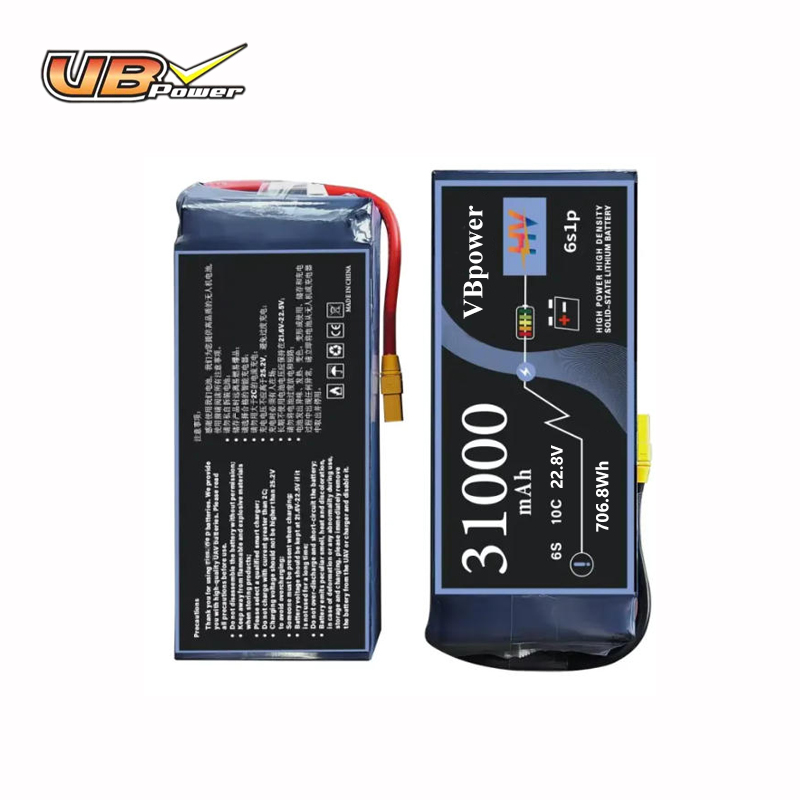 VBpower Высоковольтный аккумулятор для дронов 31000 мА·ч 6S твердотельный для тяжелых условий эксплуатации