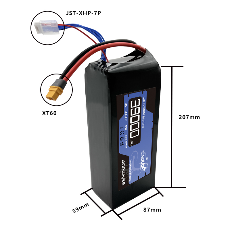 VBpower  Аккумулятор 6S LiPo 22,2 В 39000 мА·ч 3C, полу-твердотельный пакетный АКБ для дронов, БПЛА, eVTOL, AGV