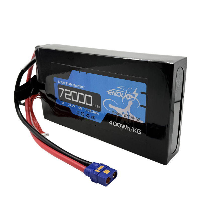VBpower  Аккумулятор 6S LiPo 22,2 В, 72000 мА·ч, 5C, полу-твердотельный пакетный аккумулятор для сельскохозяйственных опрыскивающих дронов, инспекционных БПЛА, дронов охранного патрулирования, твердотельный аккумулятор