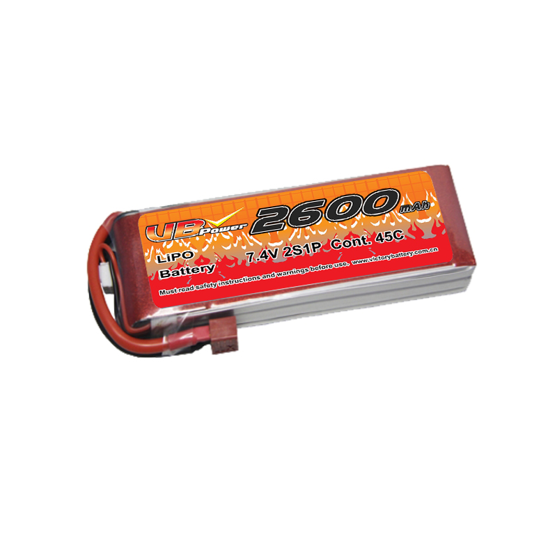 VBpower 2600mAh 45C 2S 7.4V Li-PO аккумулятор для RC моделей