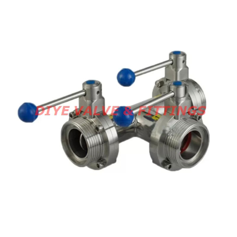 Кран дисковый трехходовой с тремя затворами - WENZHOU DIYE VALVE & FITTINGS CO.,LTD.