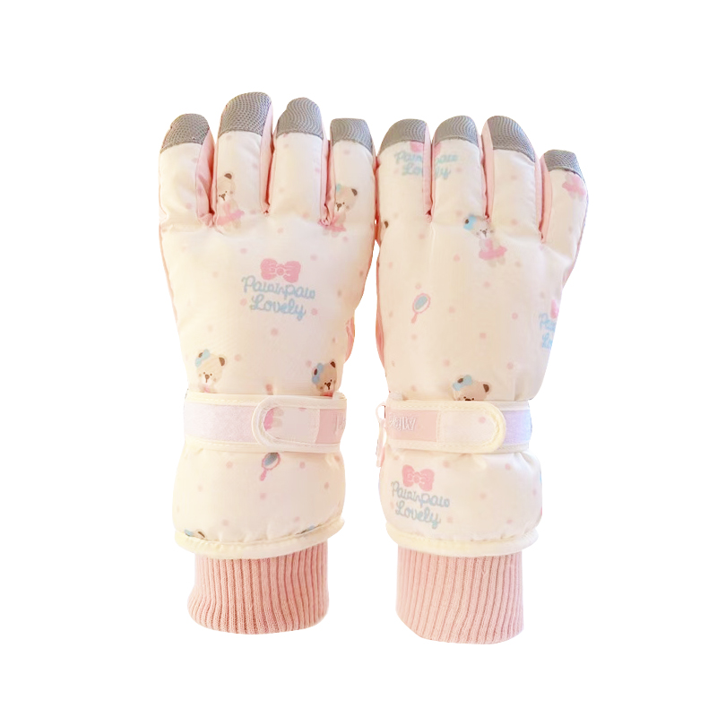 Перчатки для катания на лыжах в стиле ins с милым медвежонком