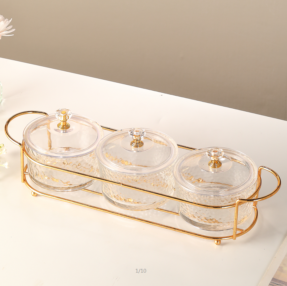 Стеклянная банка для закусок и приправ на устой...