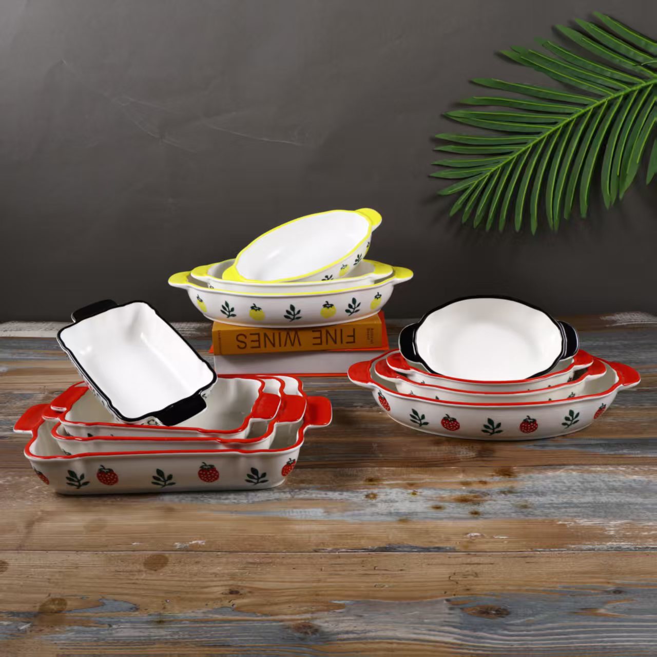 Набор высокотемпературных керамических овальных форм для выпечки, стильный и элегантный, оптом.
