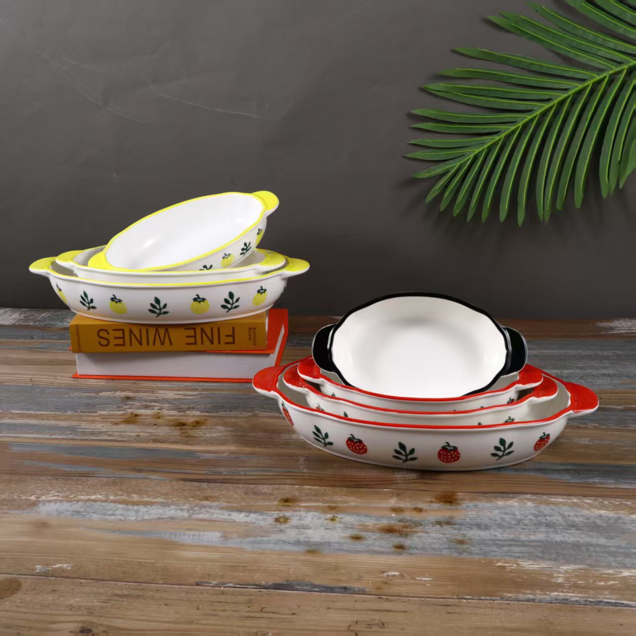 Набор высокотемпературных керамических овальных форм для выпечки, стильный и элегантный, оптом.