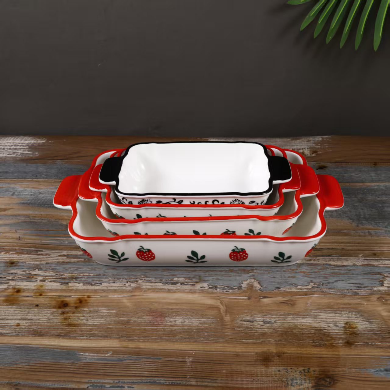 Набор высокотемпературных керамических овальных форм для выпечки, стильный и элегантный, оптом.