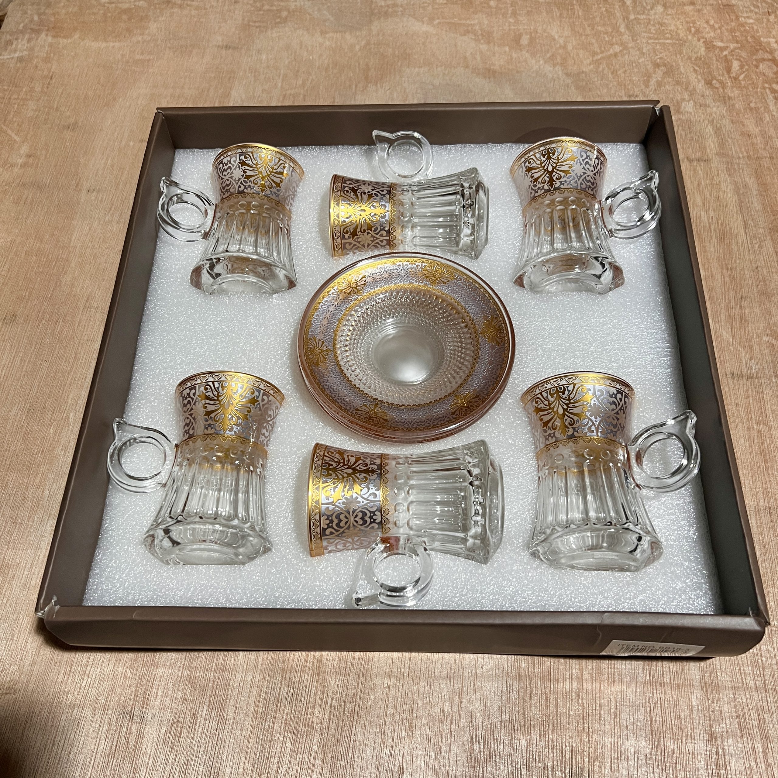 Набор кофейных бокалов в турецком стиле, винтажный дизайн, 6 предметов.