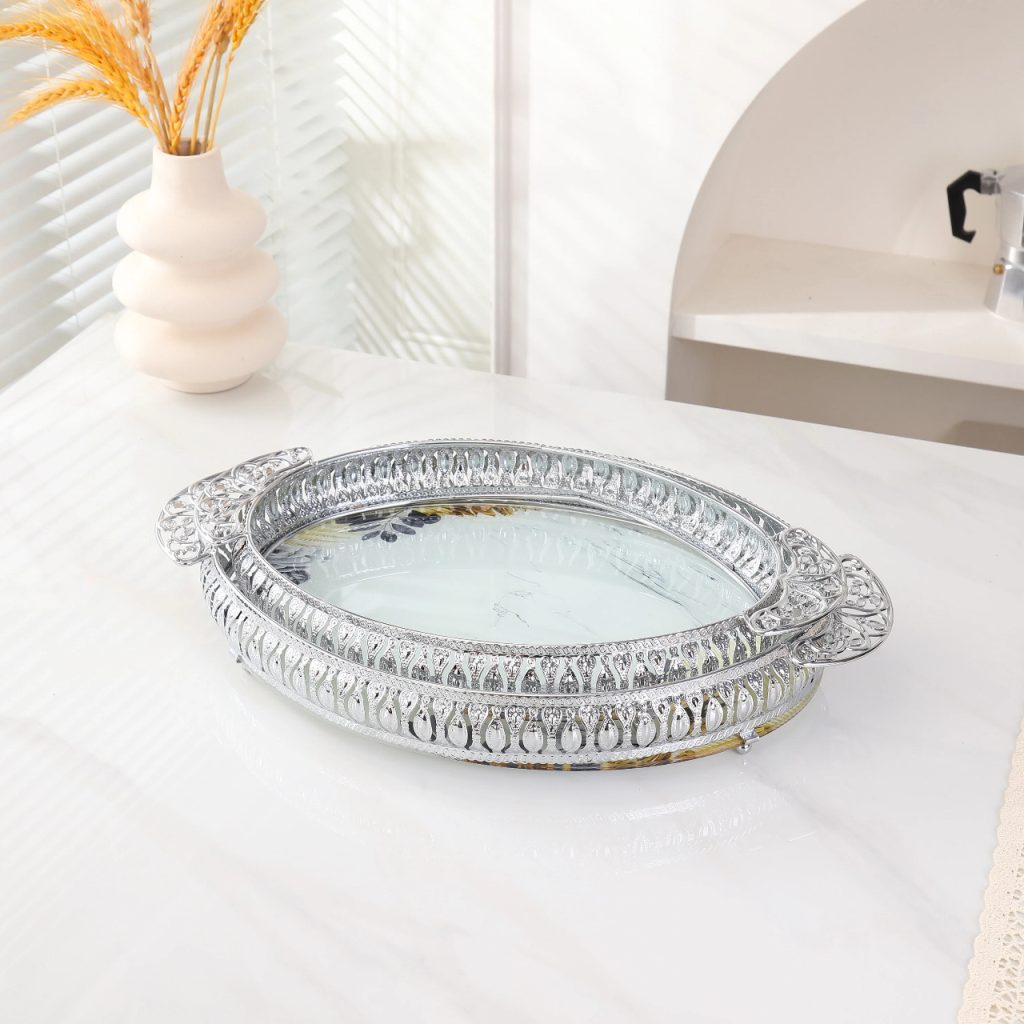 Роскошный позолоченный зеркальный лоток для хра...