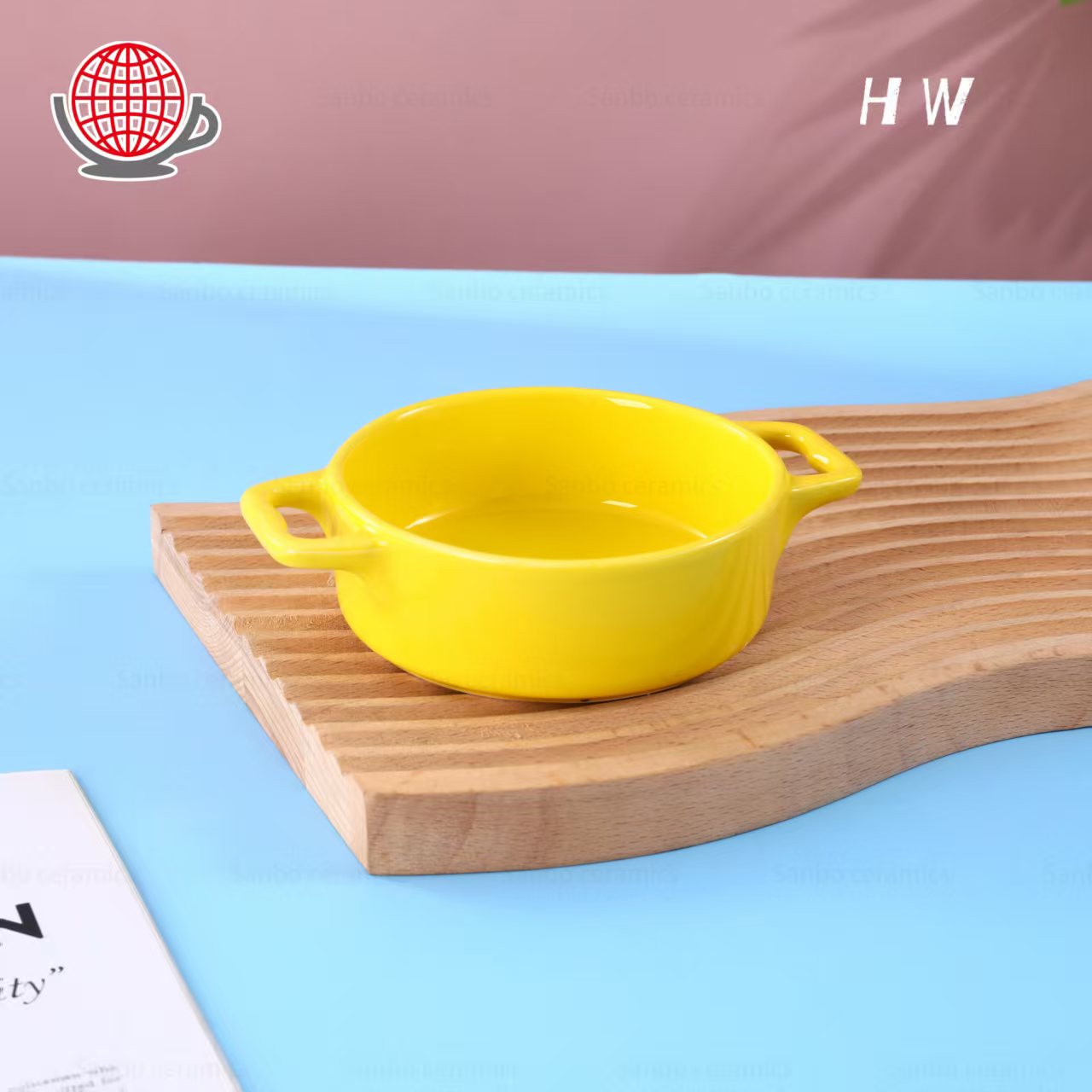 Набор из цветной керамической формы для выпечки и салатницы