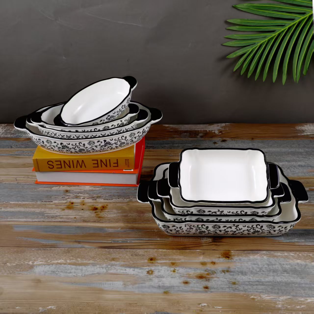 Керамический ретро-набор для домашней выпечки — высококачественная форма для выпечки со сложным узором.