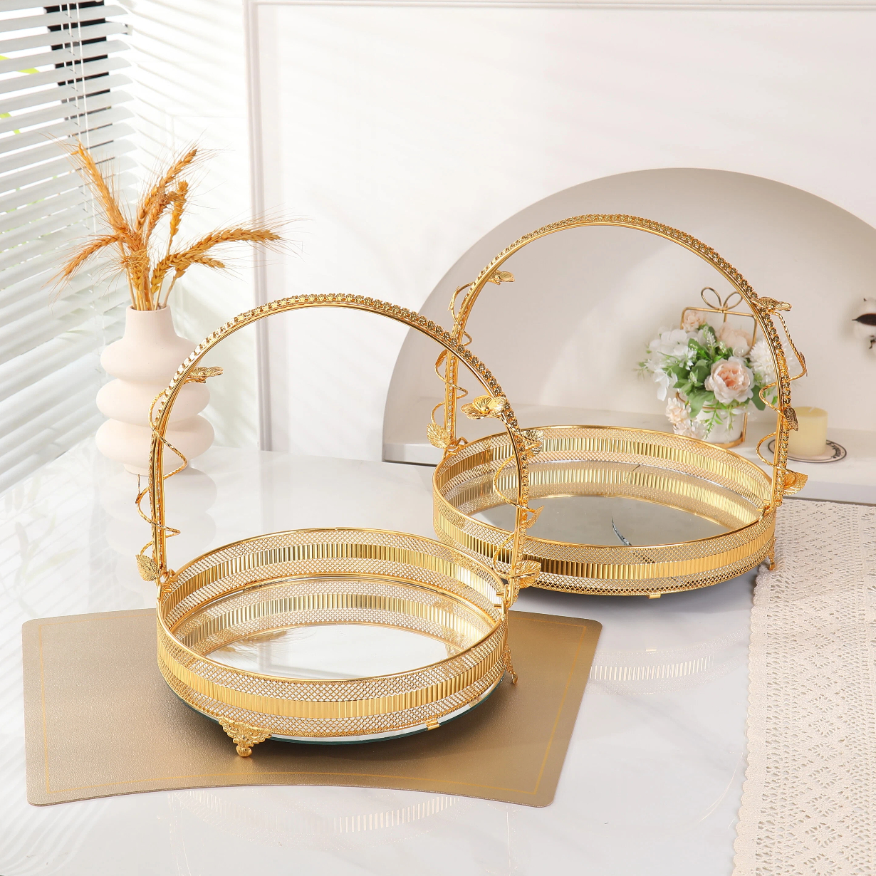 Высококачественные кованые корзины для фруктов и десертные тарелки для сервировки стола