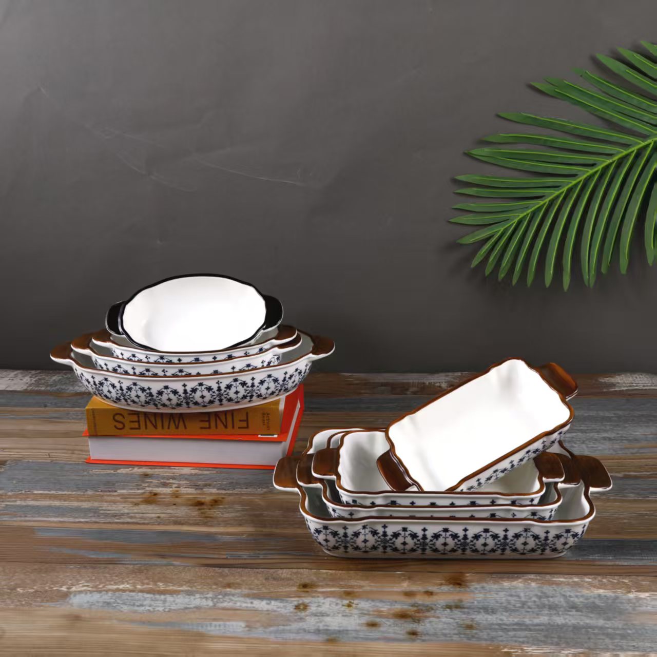 Керамический ретро-набор для домашней выпечки — высококачественная форма для выпечки со сложным узором.