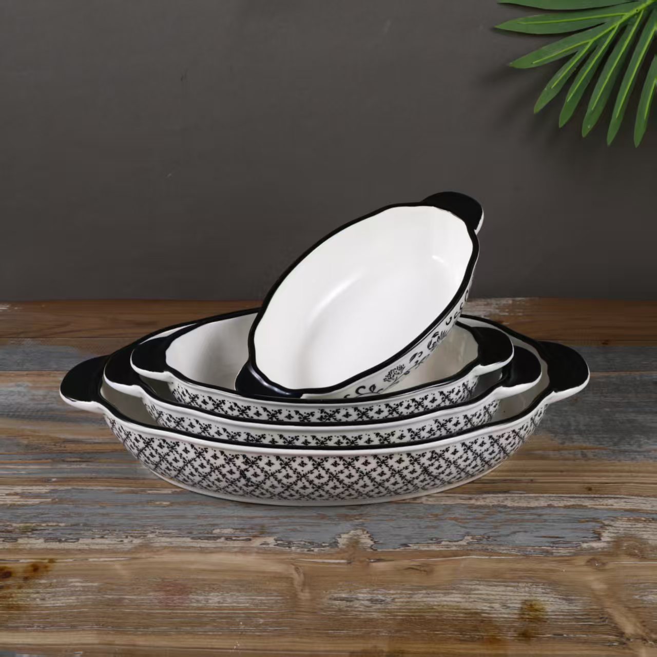 Керамический ретро-набор для домашней выпечки — высококачественная форма для выпечки со сложным узором.