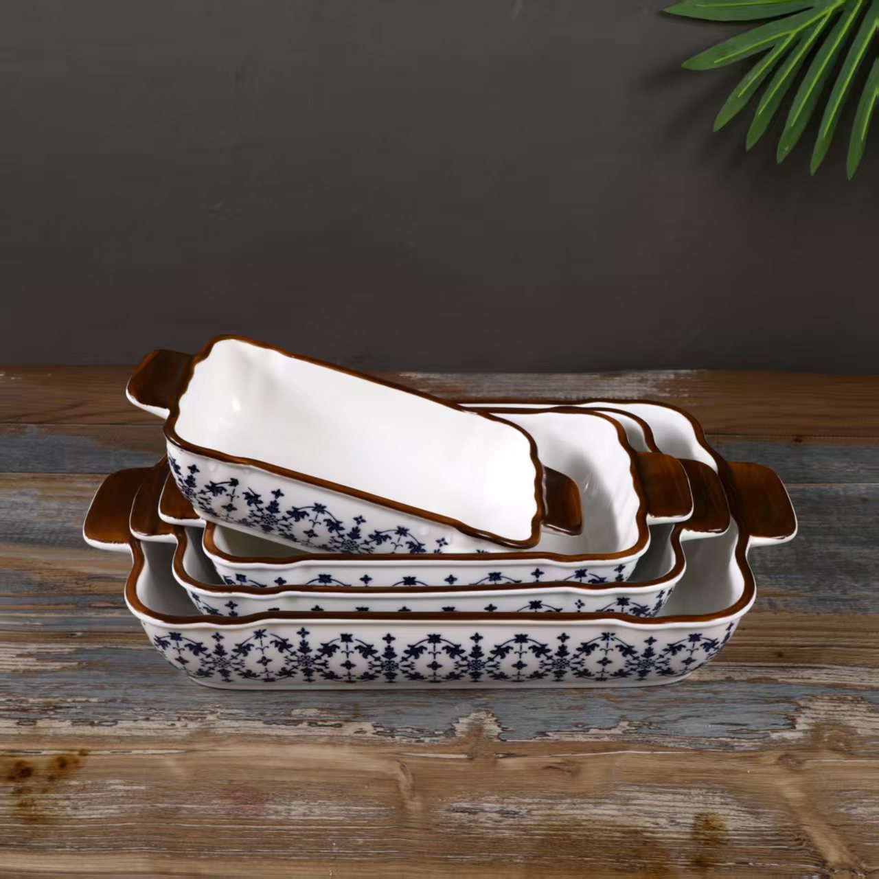 Керамический ретро-набор для домашней выпечки — высококачественная форма для выпечки со сложным узором.