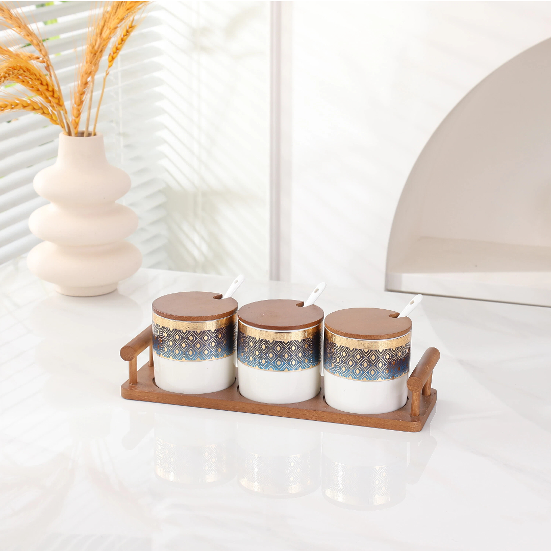 Оптовая продажа кухонных контейнеров для хранения, керамических банок с крышками для хранения специй на плите или кухонном столе.