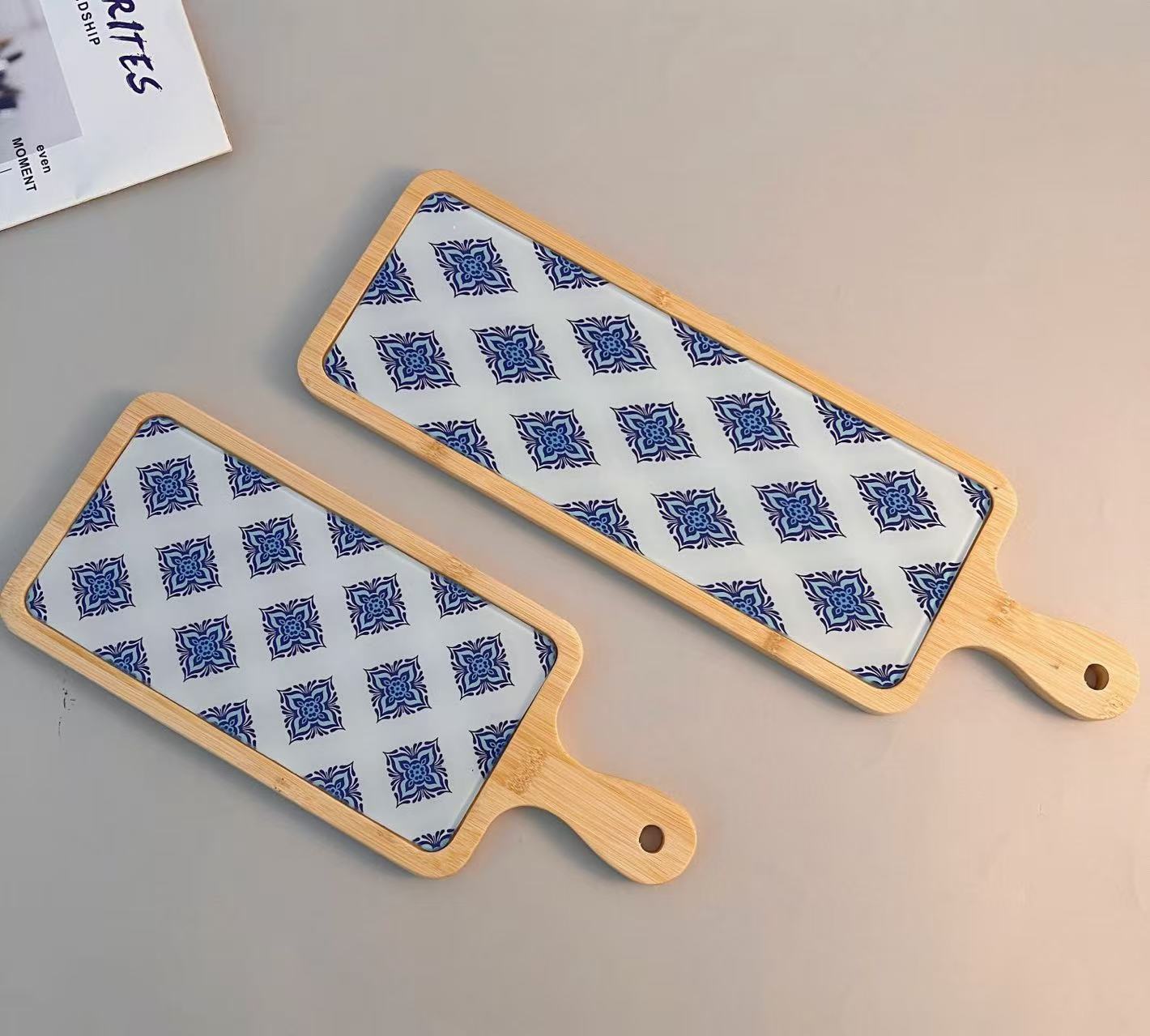 Бамбуковый керамический термостойкий и теплоизолирующий коврик, украшение для кухни в стиле ретро.