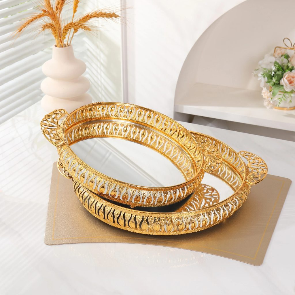 Ажурные резные кованые тарелки для фруктов и де...