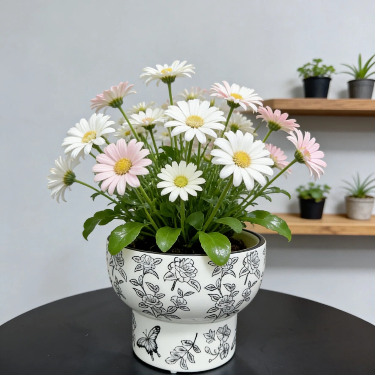 Декоративная керамическая ваза в стиле ретро, ​​большой вместимости.