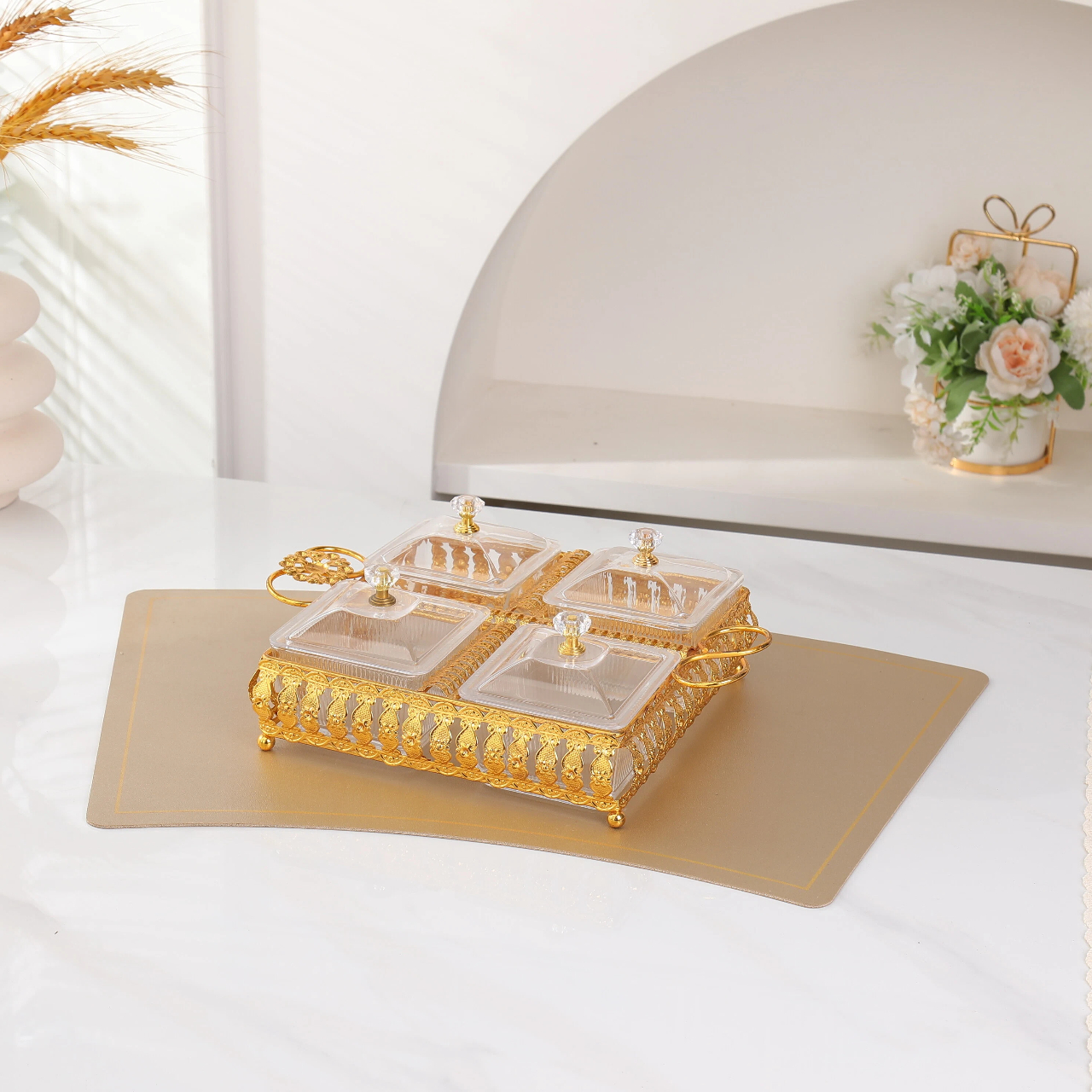 Кухонные стеклянные банки для специй, коробки для закусок и сухофруктов с металлическими полками