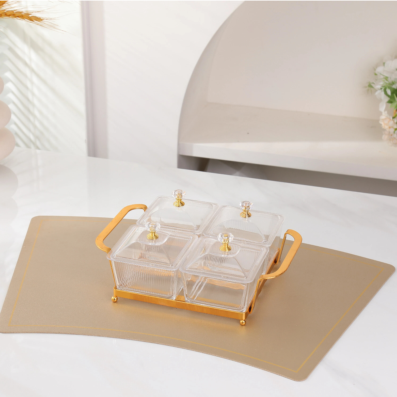 Кухонные стеклянные банки для специй, коробки для закусок и сухофруктов с металлическими полками