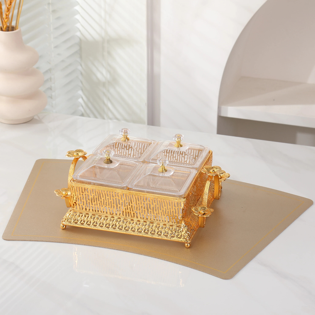 Кухонные стеклянные банки для специй, коробки для закусок и сухофруктов с металлическими полками