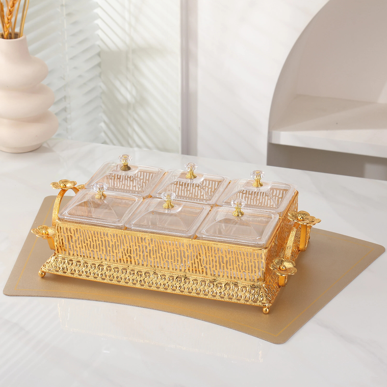 Кухонные стеклянные банки для специй, коробки для закусок и сухофруктов с металлическими полками